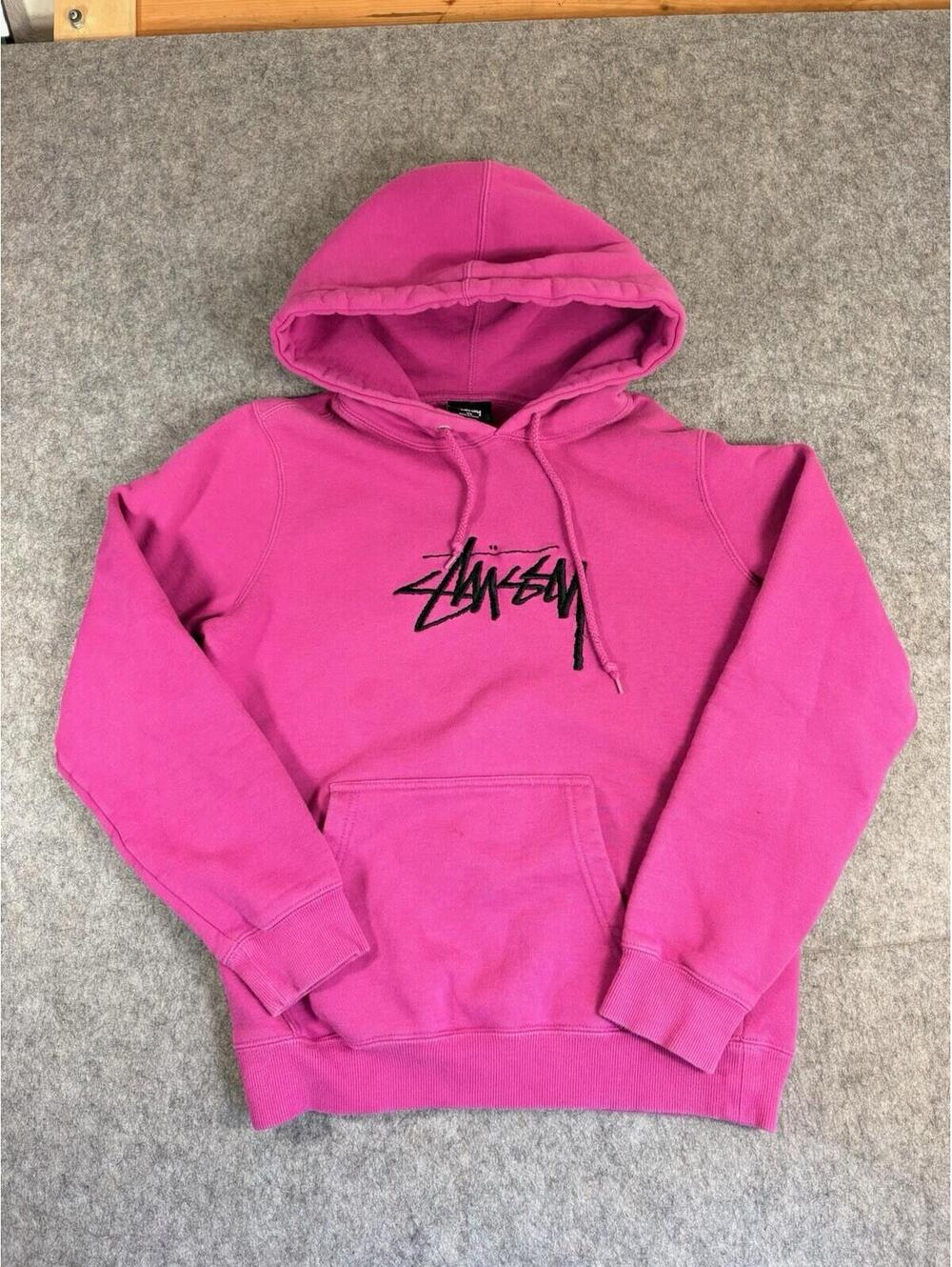 Stussy Center Logo Pink Hoodie Size XS